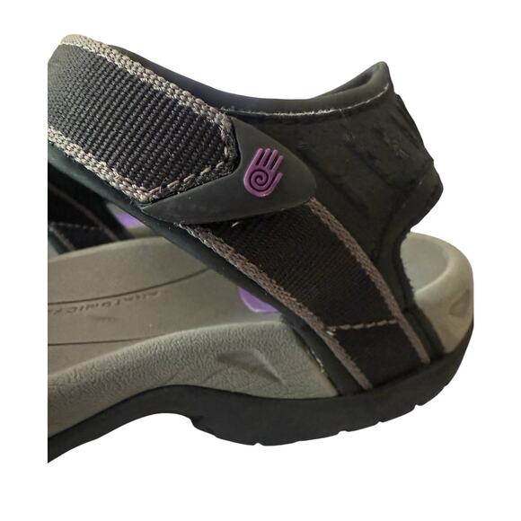 Teva Tirra Sandal Womens 9.5 Black Grey Lavendar 4266 Spider Rubber Sole - Picture 6 of 9